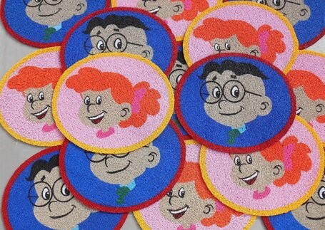 Tapete Personalizado para entrada de alto fluxo com identidade visual personalizada em imagem de referência da Real Tapetes