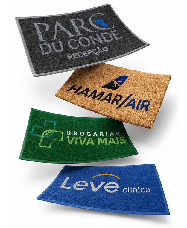 Tapetes e capachos personalizados sob medida da Real Tapetes